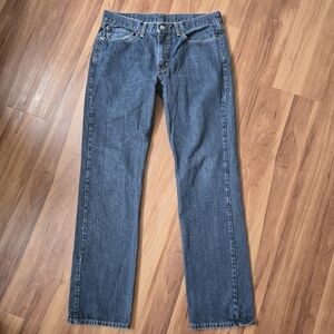 Levi's cotton 514 straight dark wash men's 34 VGUC *FLAW*